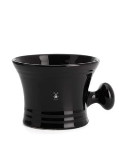 Muhle MÜHLE Black Porcelain Platinum Rim Shaving Mug – Shave Dish Accessory for Soaps and Creams, Modern Black Design  - Image 1