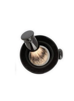 Muhle MÜHLE Black Porcelain Platinum Rim Shaving Mug – Shave Dish Accessory for Soaps and Creams, Modern Black Design  - Image 2