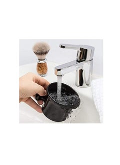 Muhle MÜHLE Black Porcelain Platinum Rim Shaving Mug – Shave Dish Accessory for Soaps and Creams, Modern Black Design  - Image 3