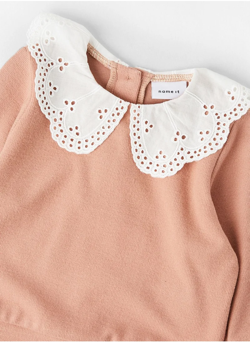 NAME IT Infant Schiffli Collar Sweatshirt