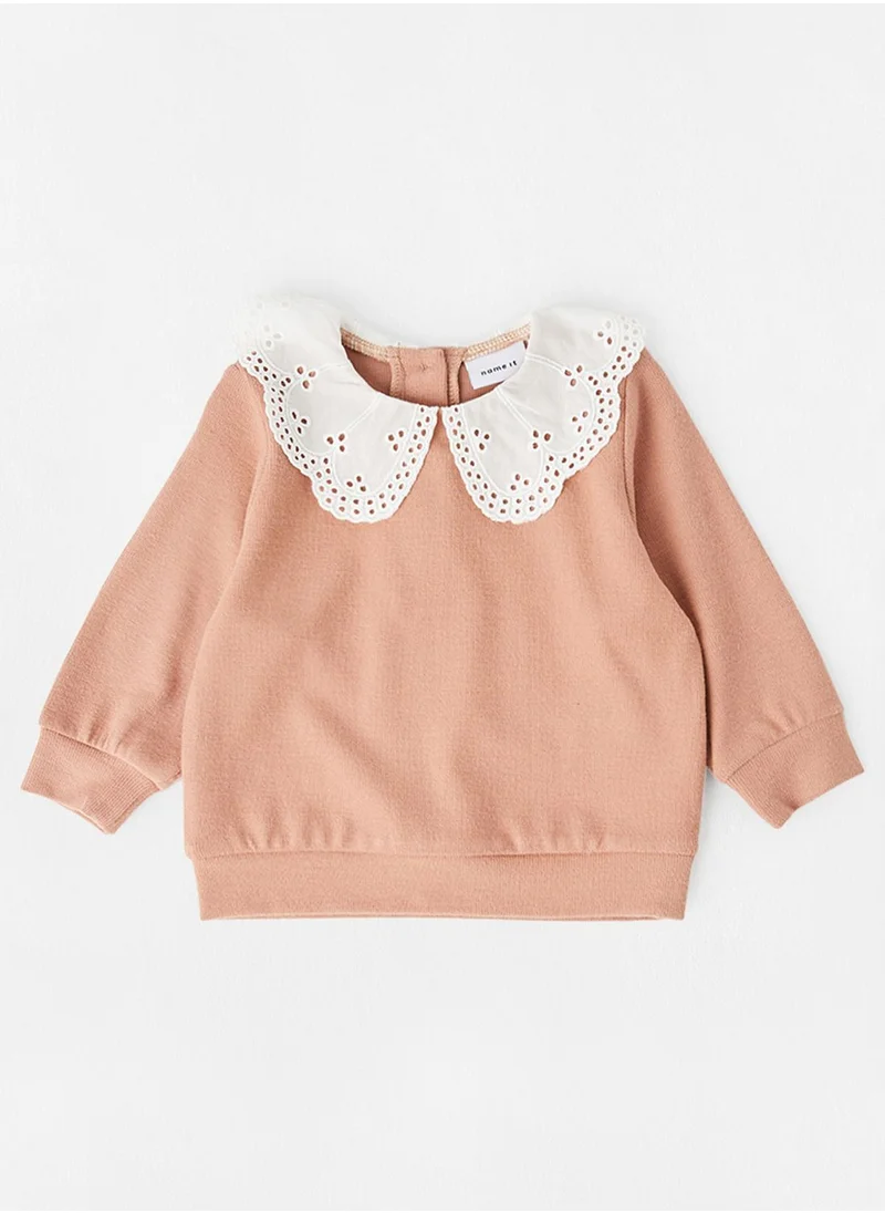 NAME IT Infant Schiffli Collar Sweatshirt