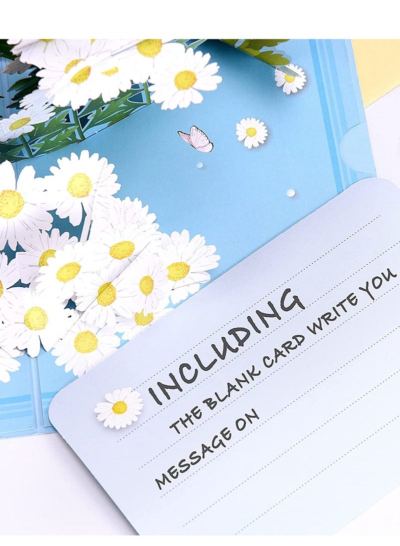 SOLARAE Pop Up Cards 3D Cards for Birthday, Flower Spring Card with Daisies, Birthday Card, Mother’s Day Card for Wife, Mom, Grandma, Sister, Girlfriend, Daughter - Image 3