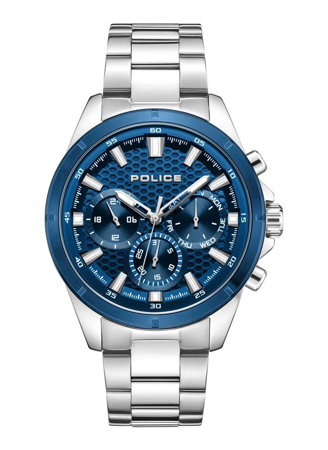 بوليس Men's Motion Men's 45mm Multifunction Watch with Navy Blue Dial & 316L Stainless Steel Bracelet