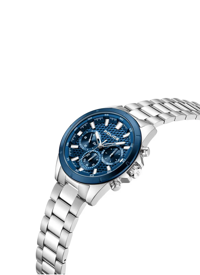 بوليس Men's Motion Men's 45mm Multifunction Watch with Navy Blue Dial & 316L Stainless Steel Bracelet