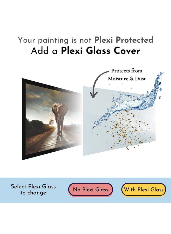 Mad Masters Elephant Hathi Painting Aesthetic Hanging Photo Frame Decorative Item Home Decoration and Wall Decor for Living Room and Bedroom (MM 1386, 8x12 Inch, Canvas, Without Plexi Glass) - Image 4