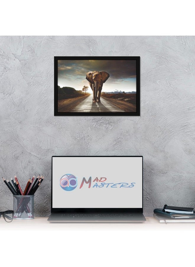 Mad Masters Elephant Hathi Painting Aesthetic Hanging Photo Frame Decorative Item Home Decoration and Wall Decor for Living Room and Bedroom (MM 1386, 8x12 Inch, Canvas, Without Plexi Glass) - Image 5