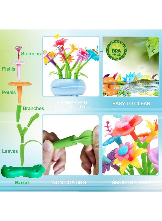 BIRANCO. Flower Garden Building Set - Grow Up! Fun Stacking Toys For Toddlers And Kids Age 3-6 Year Olds, Educational Activity For Preschool, Cool Stem Gardening Gifts For Girls (138 Pcs)  - Image 2