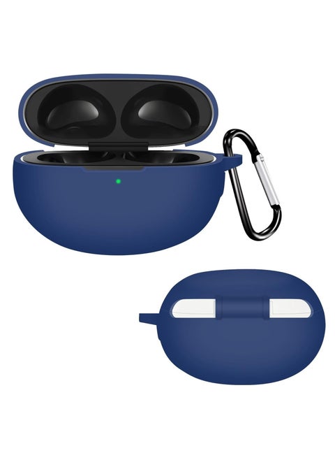 Silicone Case Compatible with Realme Buds Air 6 Earbuds, Soft Silicone Protective Case Cover, Shockproof Sleeve with Carabiner For Realme Buds Air 6 (Blue)