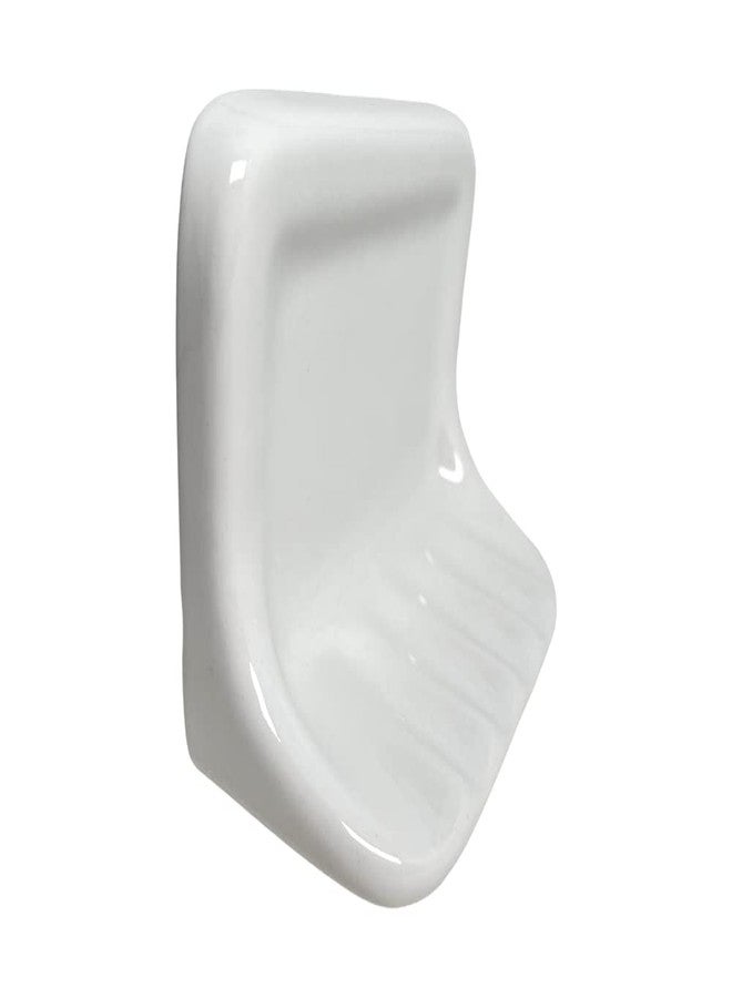 Tenedos White Glazed Ceramic Soap Dish Holder for Bathroom Wall - Bathroom Accessory Kit, Not for Flat Surface Installation, Mount with Tile Adhesion - Image 2