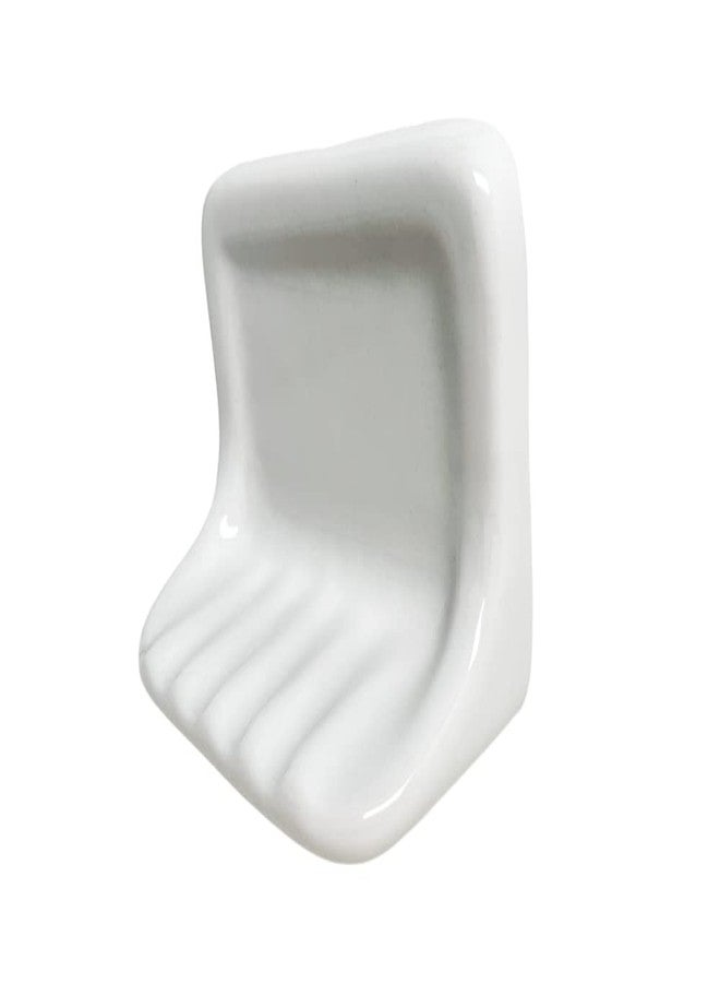 Tenedos White Glazed Ceramic Soap Dish Holder for Bathroom Wall - Bathroom Accessory Kit, Not for Flat Surface Installation, Mount with Tile Adhesion - Image 3