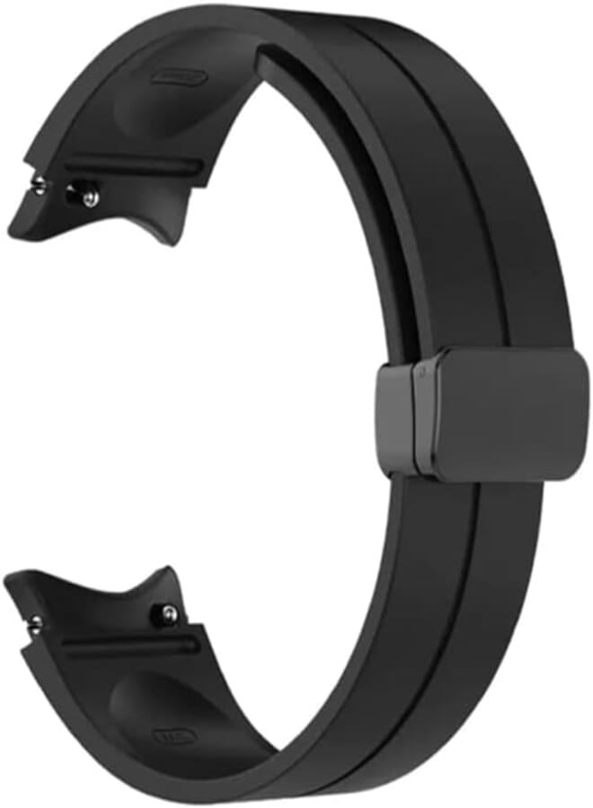 Silicone Strap Magnetic Folding Clip Compatible with Samsung Galaxy Watch 5 Pro 45mm | Watch 5 44 mm 40 mm | Galaxy Watch 4, Special Strap Without Gap Design 