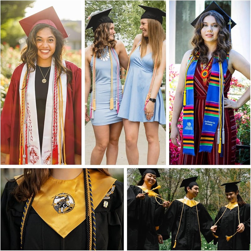 UIALECG Double Graduation Honor Cords - Black and Red,68" Long - Image 4