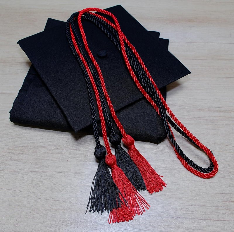 UIALECG Double Graduation Honor Cords - Black and Red,68" Long - Image 3