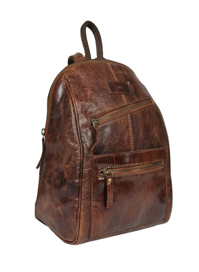 Celtic Vintage Brown Leather Mini Backpack with Multiple Pockets & Adjustable Straps - Image 1