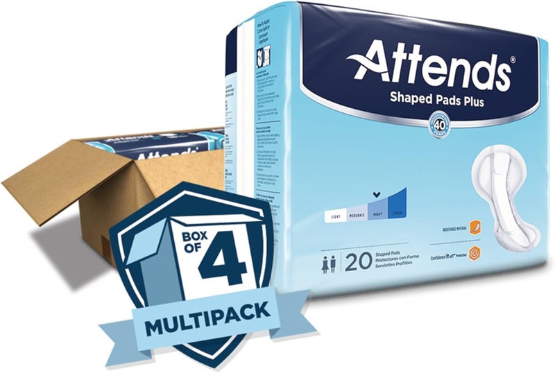 Attends Shaped Pads Plus Unisex Incontinent Pad Contoured 12 X 2512 Inch SPDPA SPDPA 80 Ct - Image 5