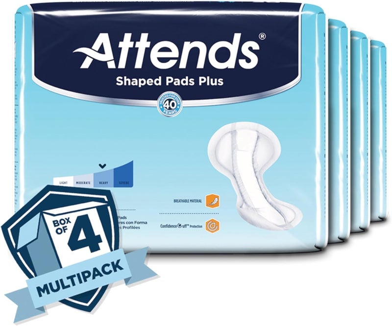 Attends Shaped Pads Plus Unisex Incontinent Pad Contoured 12 X 2512 Inch SPDPA SPDPA 80 Ct - Image 1