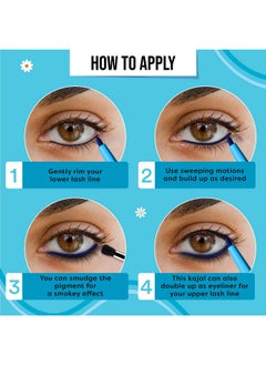 SUGAR POP Longwear Matte Kajal - 02 Blue - Intense Blue Kohl Kajal | Long Lasting, Smudge Proof Pencil, Water Proof, Single Stroke Velvet Finish | Lasts Up To 16 Hours  - Image 3