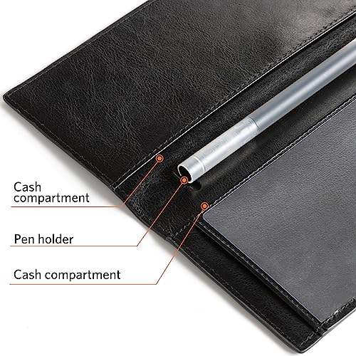 CoBak غلاف شيك بوك جلد فاخر من CoBak - مانع RFID، تصميم كلاسيكي، نحيف ومتين - مثالي للشيكات الشخصية والتجارية - Image 5
