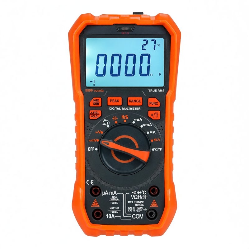 مقياس رقمي NJTY T58B بمعدل 9999 عداد - مقياس جهد تيار متردد/تيار مستمر - مقياس سعة - أدوات كهرباء احترافية للكهربائيين - Image 1