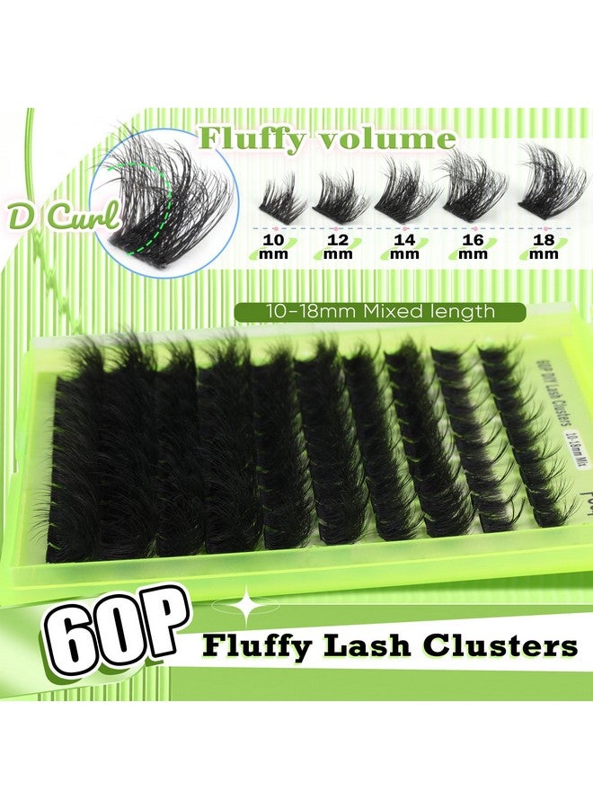 Focipeysa Lash Clusters DIY Lash Extension Kit 60P Eyelash Extension Wispy Individual Lashes Extension with Bond and Seal Glue, Lash Applicator DIY at Home for Beginner (60P 10-18MM) - Image 4