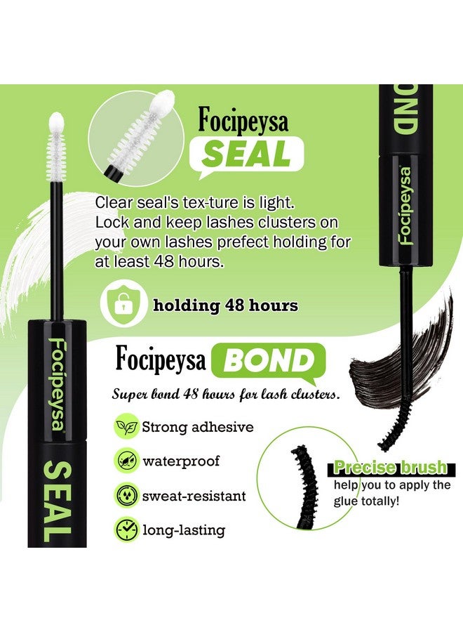 Focipeysa Lash Clusters DIY Lash Extension Kit 60P Eyelash Extension Wispy Individual Lashes Extension with Bond and Seal Glue, Lash Applicator DIY at Home for Beginner (60P 10-18MM) - Image 3