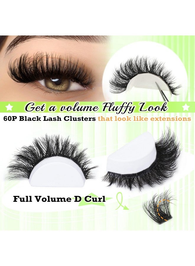 Focipeysa Lash Clusters DIY Lash Extension Kit 60P Eyelash Extension Wispy Individual Lashes Extension with Bond and Seal Glue, Lash Applicator DIY at Home for Beginner (60P 10-18MM) - Image 1