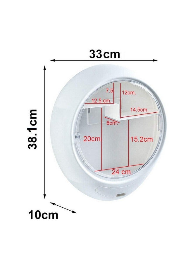 Iktu ® Wall Mount Cosmetic Storage Box Makeup Organizer Bathroom Wall Cabinet With Accessories Storage Drawer (White, Plastic) - Image 5