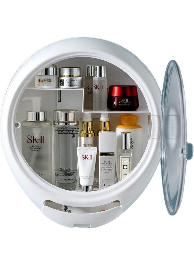 Iktu ® Wall Mount Cosmetic Storage Box Makeup Organizer Bathroom Wall Cabinet With Accessories Storage Drawer (White, Plastic) - Image 1