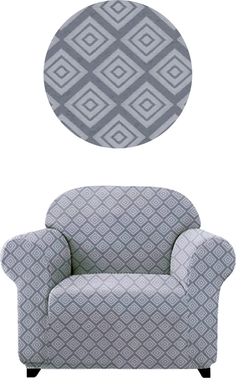 الجيار Jacquard Sofa, Sofa, Sofa Bed Cover, Large Diamond Pattern, Flexible, Without Skirt, For Single (Armchair)