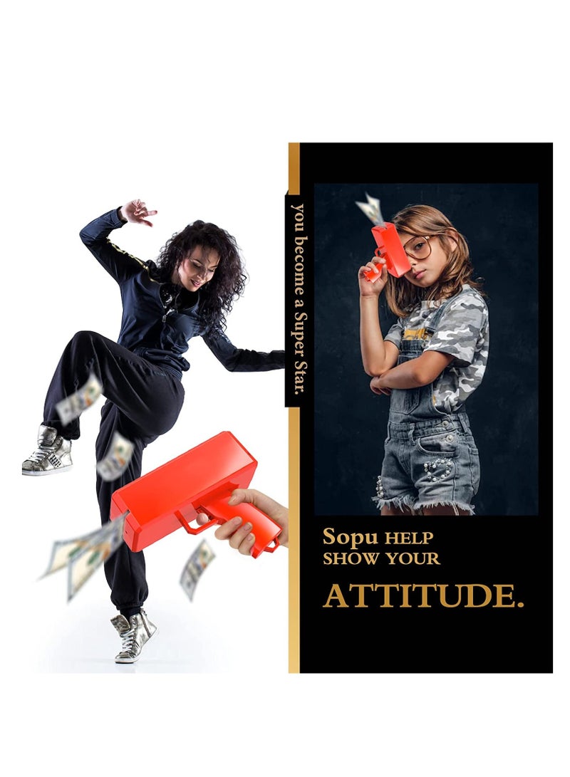 ELTRAZONE Money Gun Paper Playing Spary Toy Gun, Prop with 100 Pcs Play Cash Party Supplies multicoloured, Su-140 - Image 3