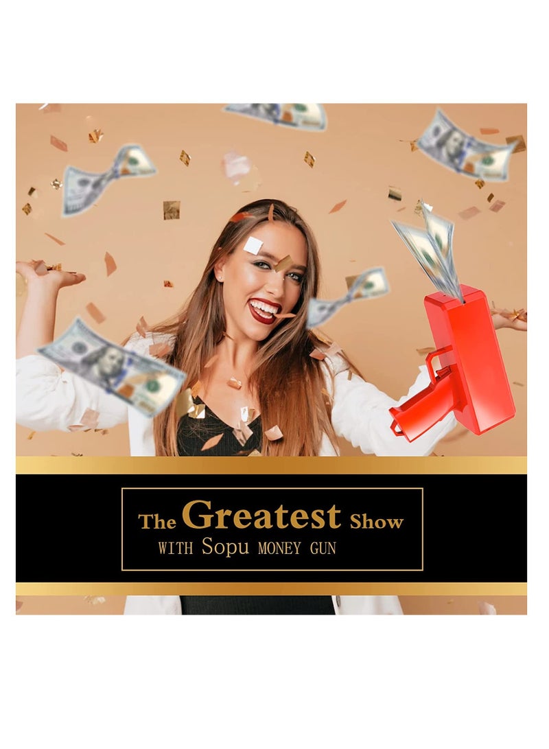 ELTRAZONE Money Gun Paper Playing Spary Toy Gun, Prop with 100 Pcs Play Cash Party Supplies multicoloured, Su-140 - Image 5