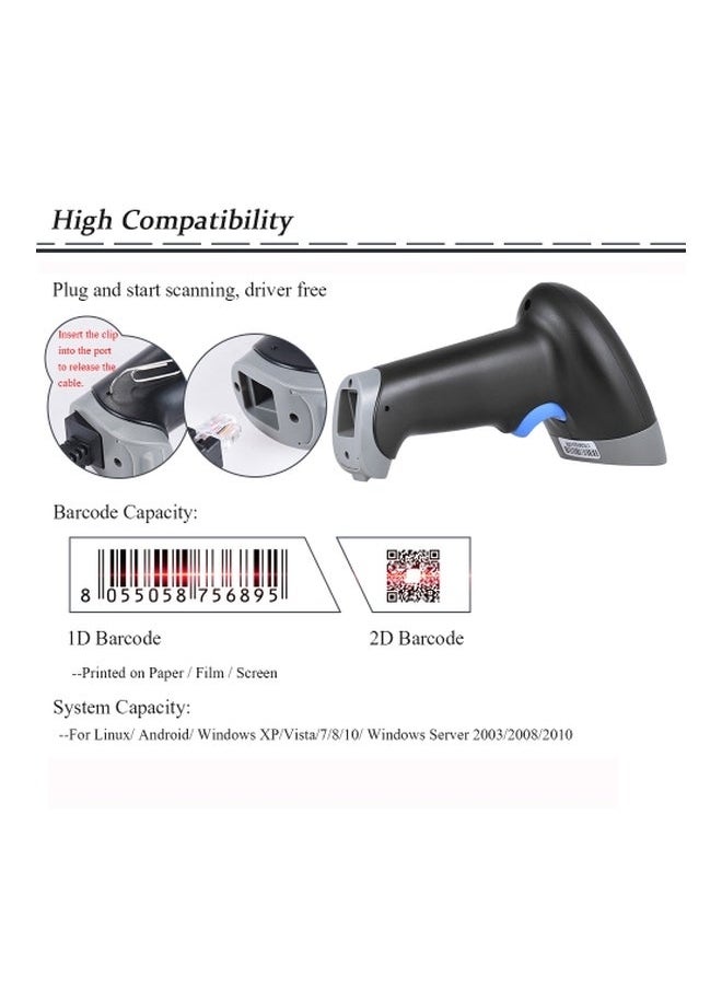 NIBEMINENT M4 Portable Barcode Scanner Black/Blue  - Image 3