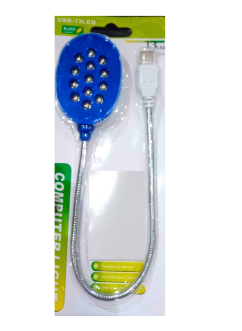 Terabyte مصباح USB LED مكون من 13 مصباحًا مرنًا للرقبة لأجهزة الكمبيوتر المحمولة (قد يختلف اللون) - Image 1