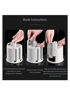 ELTRAZONE vegetable-cutter1x20 Multifunctional Vegetable Grater Fruit Vegetable Slicer Easy Clean 4 in 1 Adjustable Handheld Vegetable Slicer Spiral Drum Slicer Assorted, 1x20  - Image 4