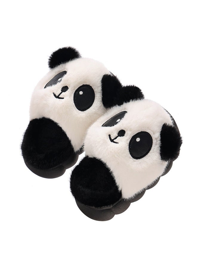 Winter Children's Cotton Slippers Boys Girls Warm Fleece Plush Cute Toddler Baby Home Panda Cotton Slippers - Image 3