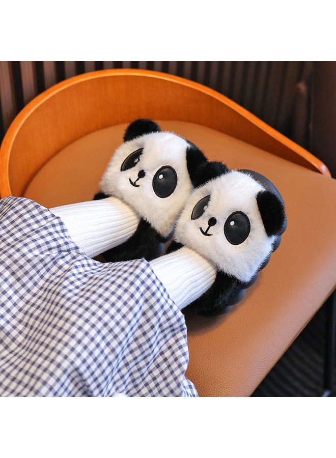 Winter Children's Cotton Slippers Boys Girls Warm Fleece Plush Cute Toddler Baby Home Panda Cotton Slippers - Image 2