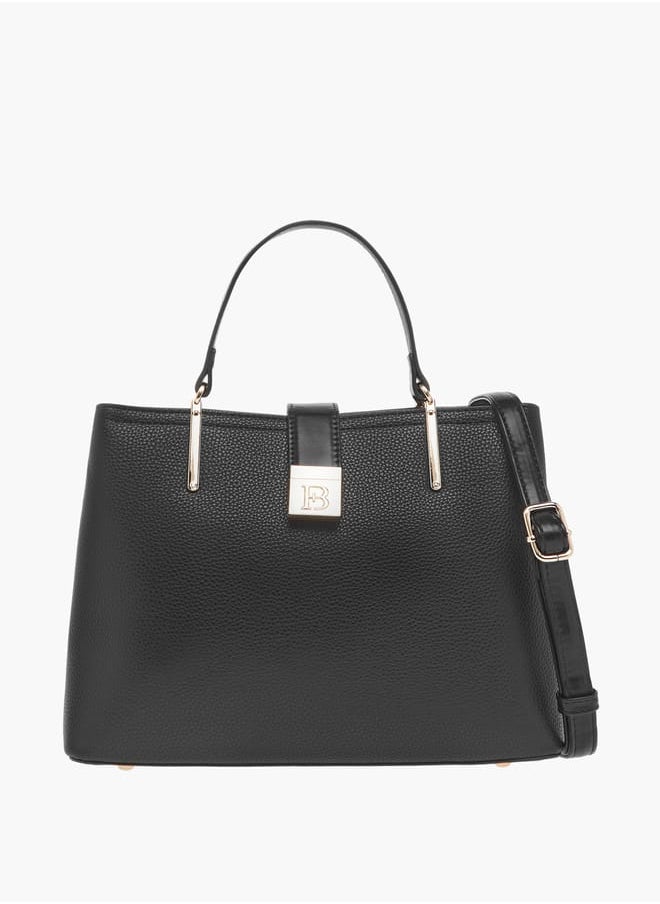 Flora Bella By Shoexpress - Womens Textured Tote Bag With Snap Button Closure And Detachable Strap - Image 1