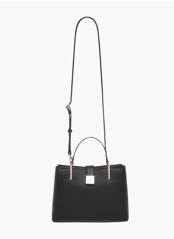 Flora Bella By Shoexpress - Womens Textured Tote Bag With Snap Button Closure And Detachable Strap - Image 1