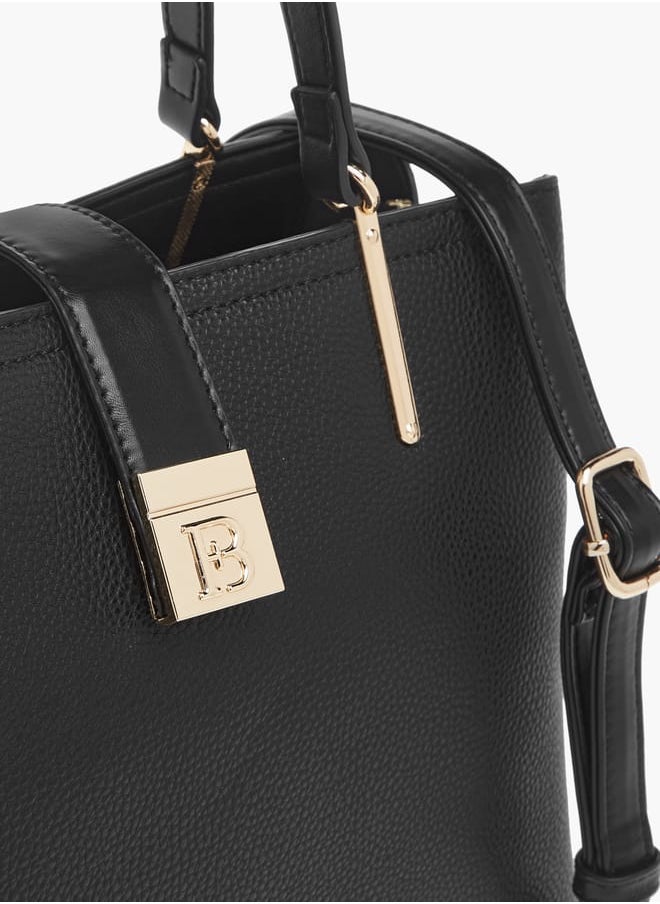 Flora Bella By Shoexpress - Womens Textured Tote Bag With Snap Button Closure And Detachable Strap - Image 1
