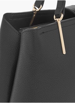 Flora Bella By Shoexpress Womens Textured Tote Bag With Snap Button Closure And Detachable Strap  - Image 5
