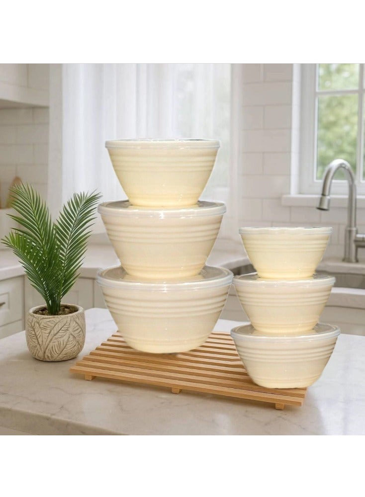 الصحاح طقم حافظات طعام وخضروات بلاستيكية – 6 قطع بأحجام مختلفة للتخزين والتنظيم - Image 3