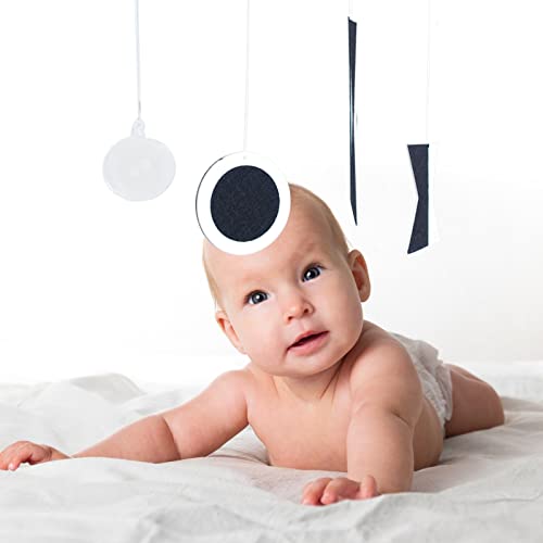 LEADER JOY Montessori Munari Mobile Visual Mobiles Black White Felt Handmade Shape and Color Recognition - Image 2