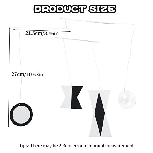 LEADER JOY Montessori Munari Mobile Visual Mobiles Black White Felt Handmade Shape and Color Recognition - Image 5