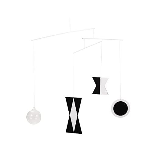 LEADER JOY Montessori Munari Mobile Visual Mobiles Black White Felt Handmade Shape and Color Recognition - Image 3