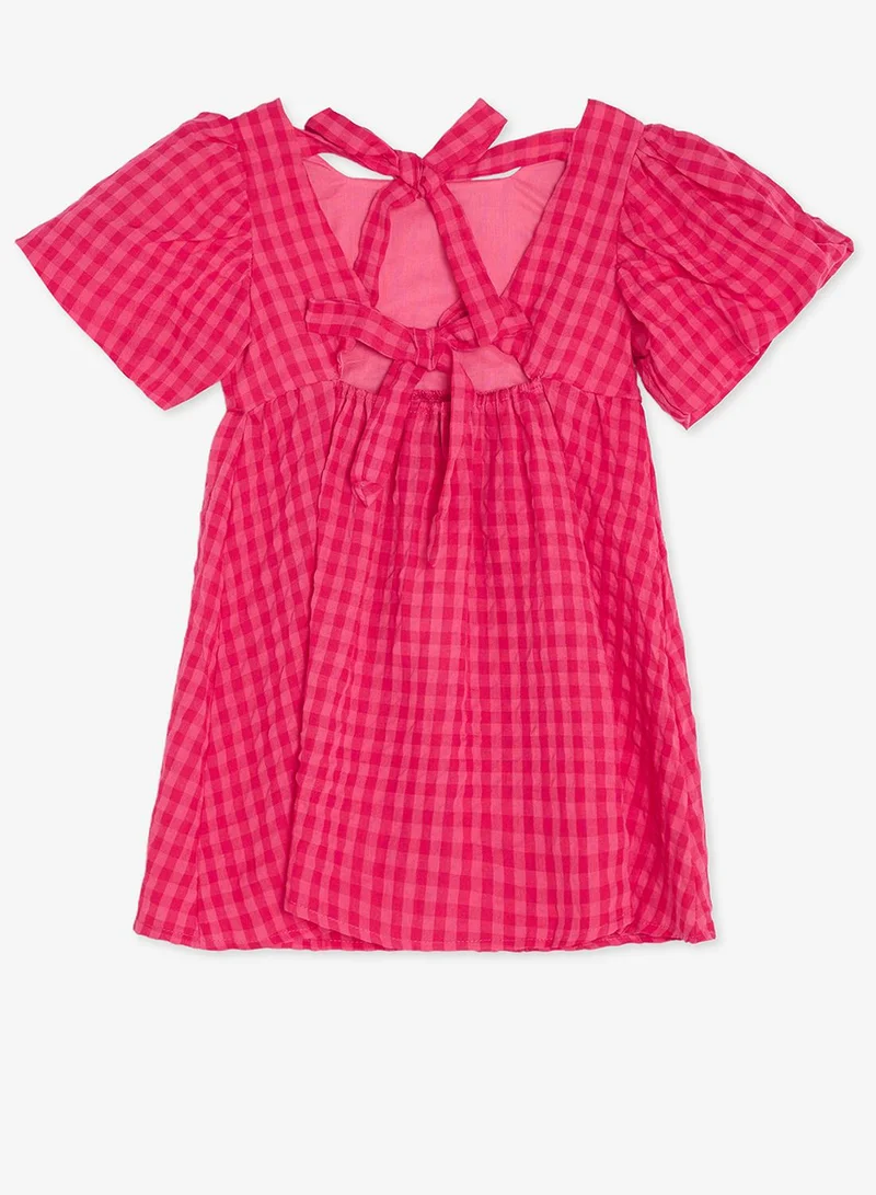 Pinata  Puff Sleeve Pink Gingham Dress for Women | Best Price UAE