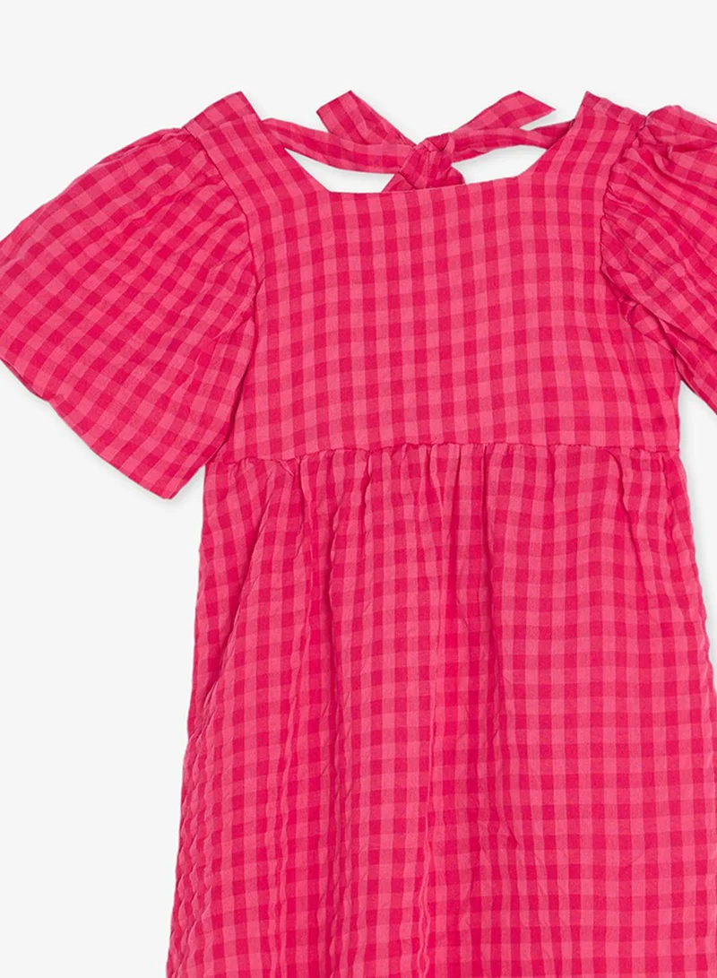 Pinata  Puff Sleeve Pink Gingham Dress for Women | Best Price UAE