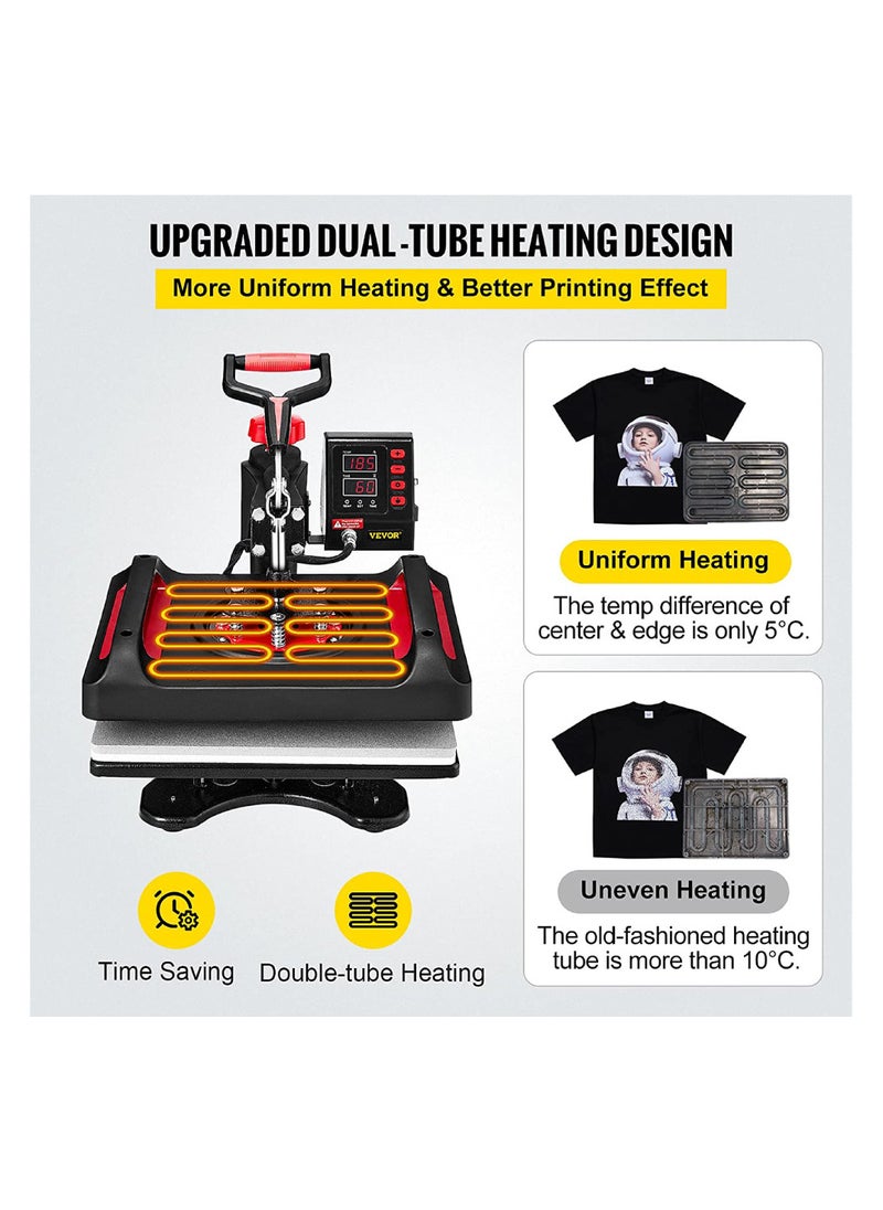 IMPRESOMATIC - 11-in-1 Heat Press Machine-Multifunction Heat Transfer Sublimation Swing Away Machine With 360° Rotation For T-Shirts,Mugs,Hats,Plates With Heat Resistant Gloves - Image 1