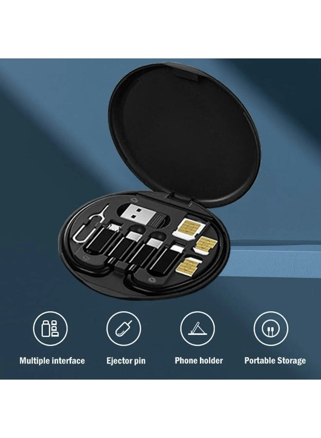 USB-C OTG Adapter & Multi Charging Cable Kit – All-in-One Converter Case with USB-C, Lightning, Micro USB & USB-A Adapters, Travel Storage Box – Black - Image 3