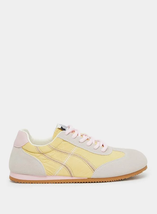 Styli Styli Panelled Side Striped Lace Up Sneakers