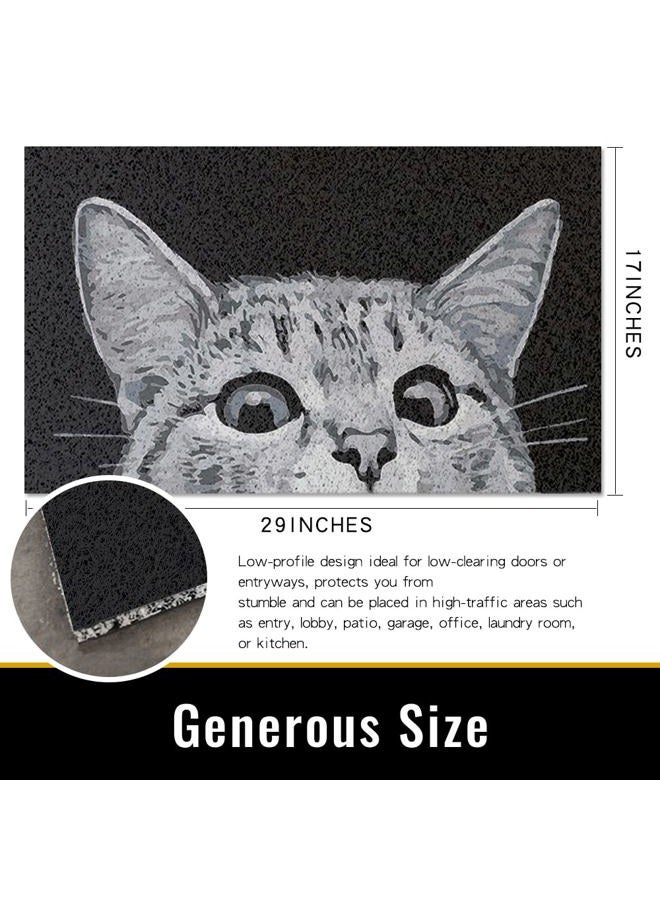 MR FANTASY Cat Door Welcome Mat - Outdoor Entrance, Durable Doormat for Indoors & Outdoors, High Traffic Areas, 17x29 - Image 2